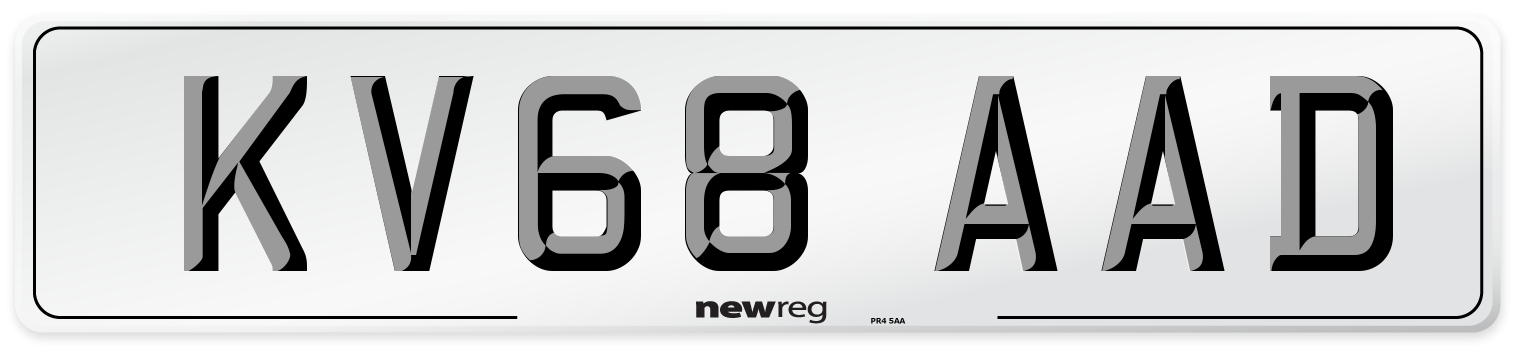 KV68 AAD Number Plate from New Reg